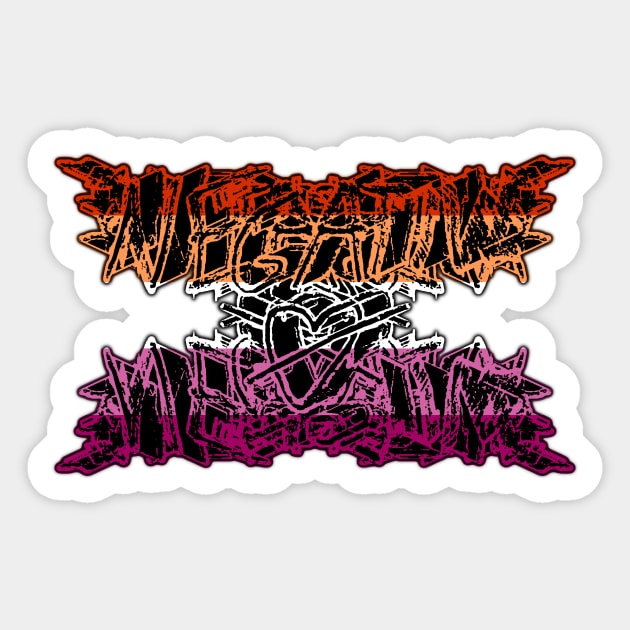 Negative Øhio Logo - Brutal Lesbian Pride Sticker by Negative Øhio Merch